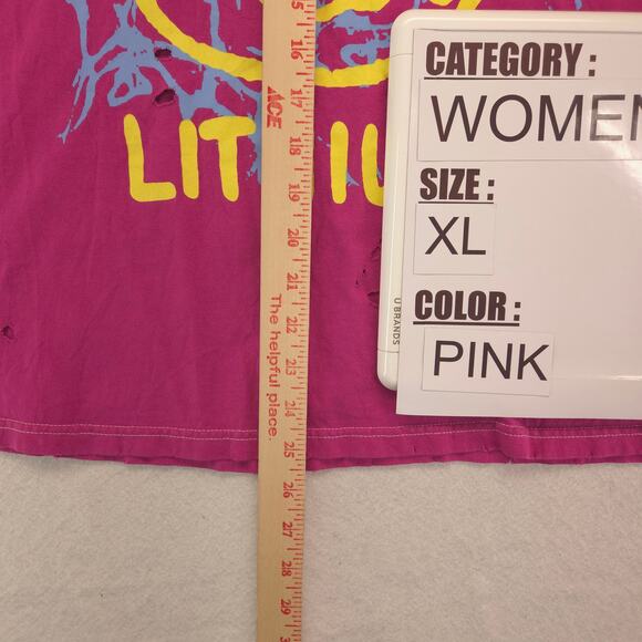 Nirvana Band Crew Neck Graphic Short Sleeve T Shirt Womens Size XL Pink - Picture 6 of 9